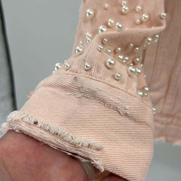 Sunset & Spring Embellished Denim Jacket - Pink - Small - New with tags - Picture 3 of 8
